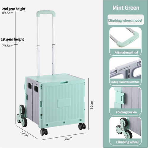 Nordic Green Climbing Wheel Folding Cart - Compact and Durable for Outdoor Camping and Picnics - Main Image