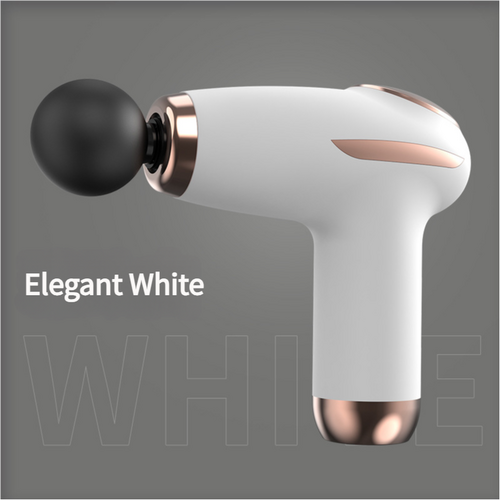 White Mini Portable Fascia Gun - 6-Speed Adjustable Muscle Massage Gun, Type-C Charging, 5W Power - Main Image