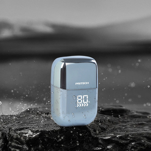 PRITECH Smart Portable Mini Electric Shaver - Digital Display, Model RSM-2289, Light Blue - Main Image