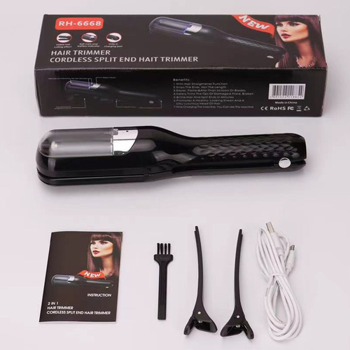 Black  Mini - Automatic, Hair Repair Split End Remover Trimmer For Dry, Splitting, Damaged And Brittle Split Ends, Men And Women Hair Styling Beauty T - Main Image