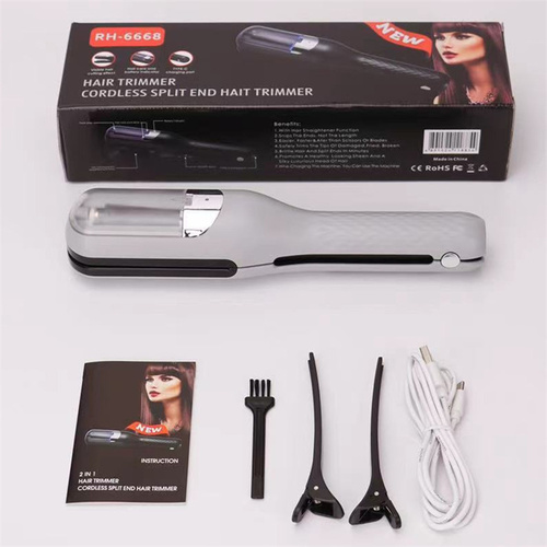 Silver  Mini - Automatic, Hair Repair Split End Remover Trimmer For Dry, Splitting, Damaged And Brittle Split Ends, Men And Women Hair Styling Beauty  - Main Image