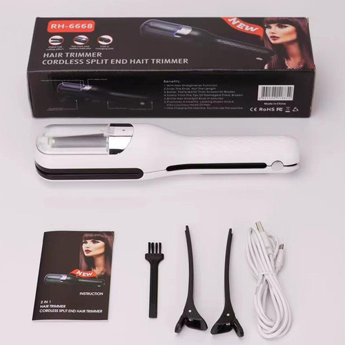 White  Mini - Automatic, Hair Repair Split End Remover Trimmer For Dry, Splitting, Damaged And Brittle Split Ends, Men And Women Hair Styling Beauty T - Main Image