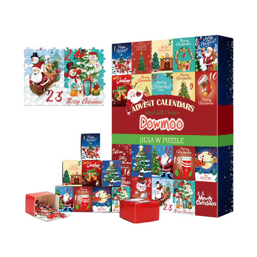 Dowmoo Christmas Advent Calendar Puzzle - 24-Piece Puzzle Surprise Countdown for Kids - Main Image