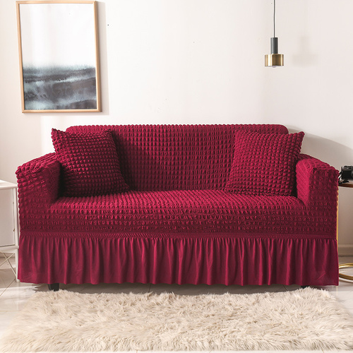 Elastic sofa cover wine red (145-185cm) - Main Image