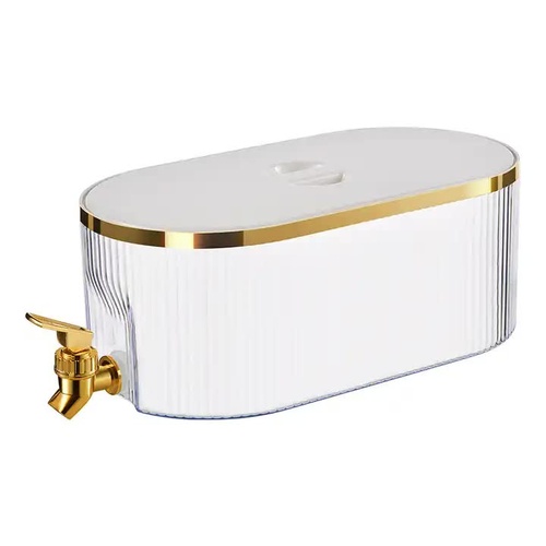 Elegant White Refrigerator Cold Water Dispenser - 5.3L Fruit Tea Jug with Tap for Home Beverages - Main Image