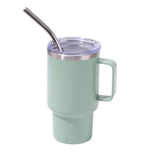 3oz Green Sublimation Mini Car Cup - 304 Stainless Steel Straw Beer Cup, Portable Insulated Whiskey Shot Glass, Perfect for On-the-Go Drinking - Main Image