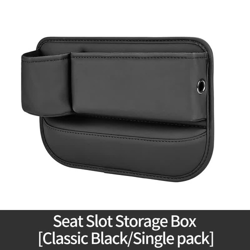 Black-right Car Seat Gap Storage Box - Practical Car Organizer, Gap Filler for Easy Access and Extra Storage - Main Image