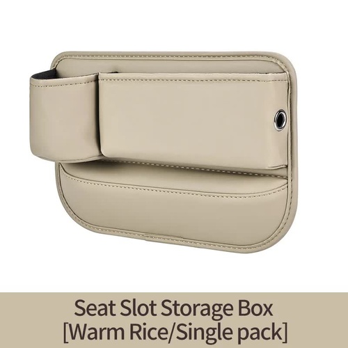 Beige-right Car Seat Gap Storage Box - Practical Car Organizer, Gap Filler for Easy Access and Extra Storage - Main Image