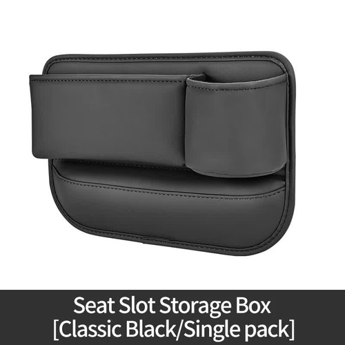 Black-left Car Seat Gap Storage Box - Practical Car Organizer, Gap Filler for Easy Access and Extra Storage - Main Image