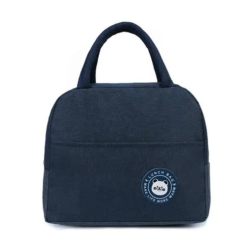 Blue Insulated Lunch Bag - Waterproof, Oil-Proof Bento Bag for Students and Workers, Thickened Aluminum Foil Lunch Carrier - Main Image