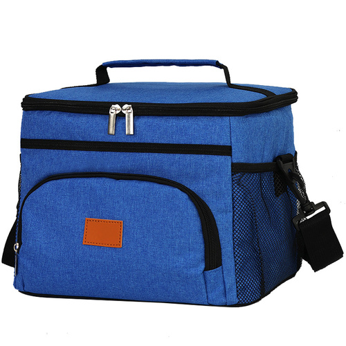 Blue Large Capacity Picnic Bag - Waterproof PEVA Insulated Cooler Bag, Outdoor, Car Use, and Shoulder Crossbody Thermo Bag - Main Image