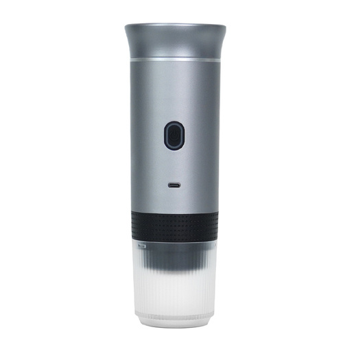 Metallic Silver Portable Espresso Coffee Machine - Universal 3-in-1 Capsule, Coffee Powder, and Espresso Maker - Main Image