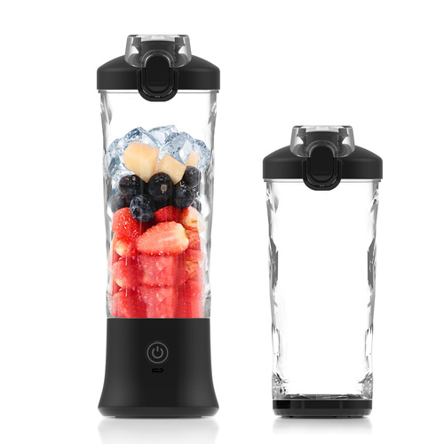 Black 600ml Large Capacity Juicer Cup - Rechargeable Portable Multifunctional Ice Crushing & Fruit Blender - Main Image