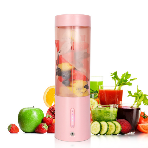 Pink Portable Juicer - Magnetic Charging Fresh Juice Blender, Multifunctional Ice Crushing Fruit Mixer - Main Image