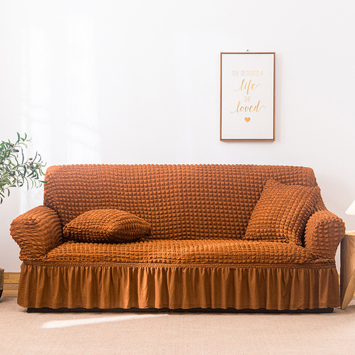 Elastic sofa cover mustard yellow (90-140cm) - Main Image