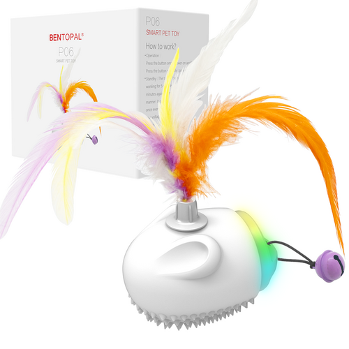 Interactive Cat Feather Toy with LED Lights – Smart Motion Pet Playmate - Main Image
