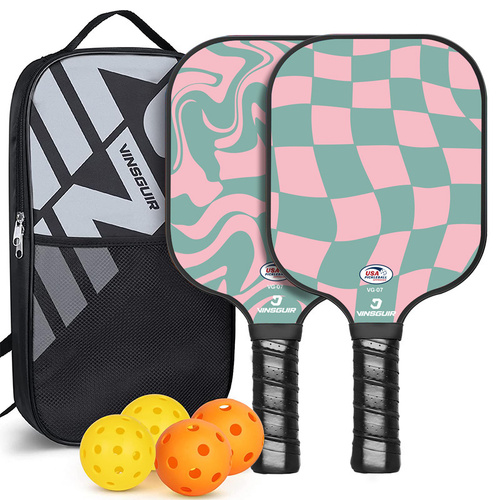 Bubble Hall Fiberglass Pickleball Paddle Set - Vibrant Design for Enhanced Gameplay - Main Image