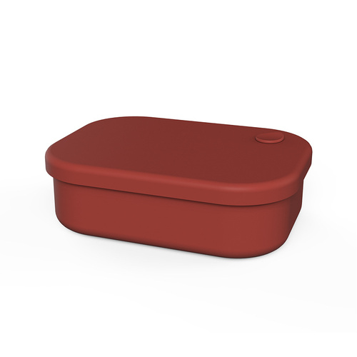 Dark Red Food-Grade Silicone Lunch Box - Microwave Safe Bento Box with Dividers & Airtight Seal - Main Image