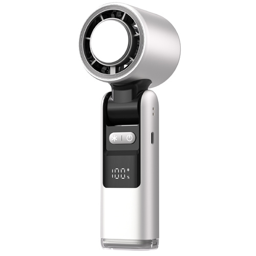 White Portable Handheld High-Speed Cooling Fan - Perfect for Outdoor Camping - Main Image