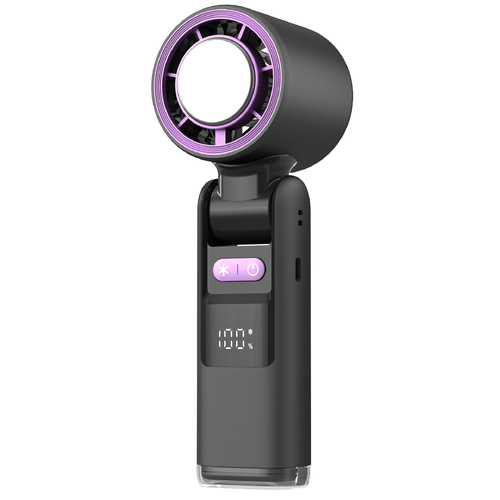 Black Portable Handheld High-Speed Cooling Fan - Perfect for Outdoor Camping - Main Image