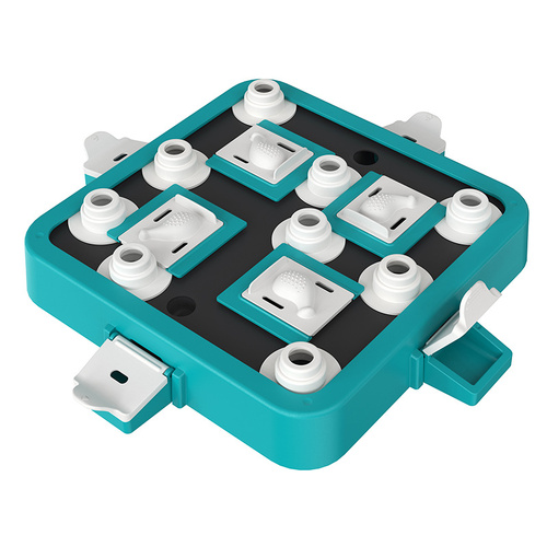 Blue-green Interactive Slow Feeder Puzzle Toy for Dogs - Durable Pet Food Dispenser Bowl - Main Image