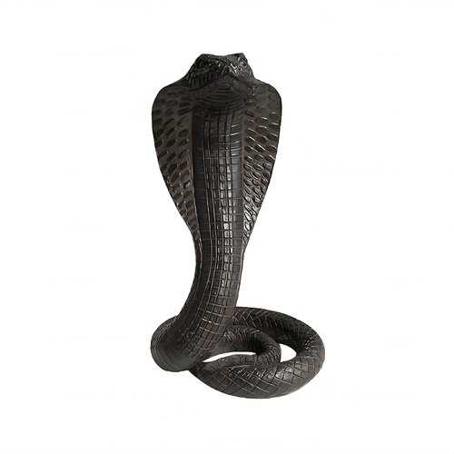 Black Decorative Resin Cobra Statue - Unique Animal Figurine for Home Decor & Creative Gifts - Main Image