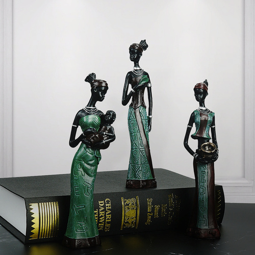 Green Women's Compassion 3-Pack - African-Style Home Decor Accents for Tabletop and Shelf Display - Main Image