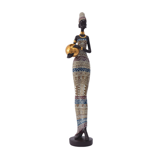 Exotic African Woman Figurine – Elegant Resin Sculptures for Home Decor - Main Image