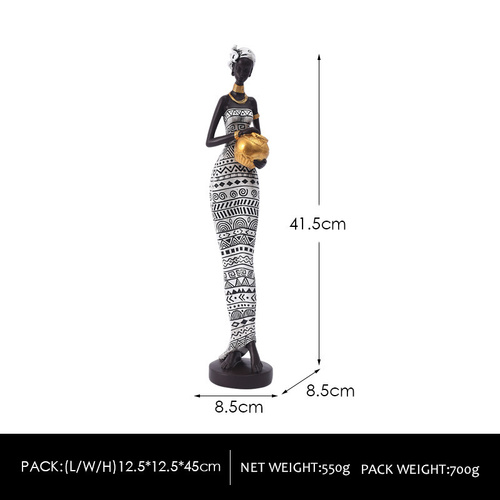 Streaks Exotic African Woman Figurine - Elegant Resin Sculptures for Home Decor - Main Image