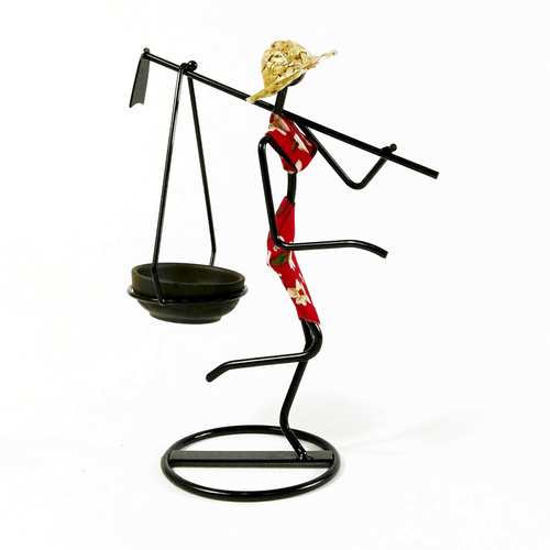 Red Dress Modern Iron Art Candle Holder - Stylish Decorative Candle Stand for Living Room, Dining Room, and Study - Main Image