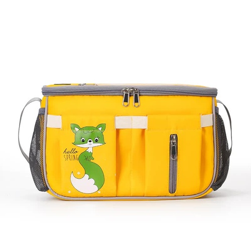 Yellow Stroller Organizer Bag - Multi-Functional Baby Bag with Touchscreen Window, USB Port, and Bottle Holders - Main Image