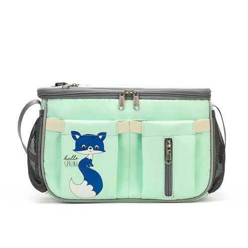 Green Stroller Organizer Bag - Multi-Functional Baby Bag with Touchscreen Window, USB Port, and Bottle Holders - Main Image