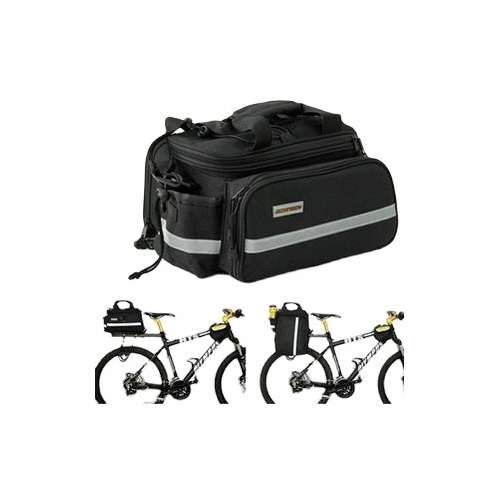 Black Insulated Bike Rear Rack Bag - Waterproof Storage Bag with Soft PE Padding for Cycling - Main Image
