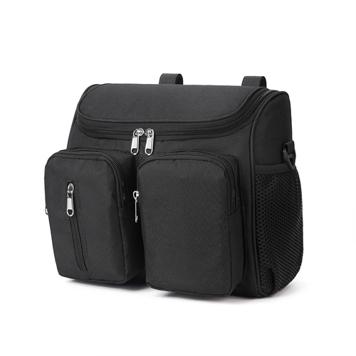 Black Universal Stroller Organizer Bag - Multi-Pocket Hanging Storage Bag for Baby Essentials - Main Image