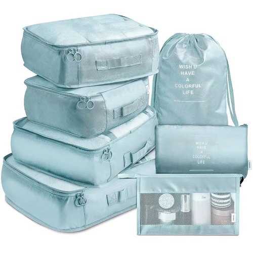 Blue Travel Packing Cube Set  - 7-Piece Luggage Organizer for Clothes, Toiletries, and Accessories - Main Image