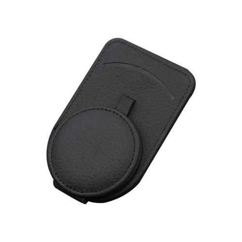 Black Multifunctional Car Sun Visor Glasses Clip with Card Holder - Compact and Convenient - Main Image