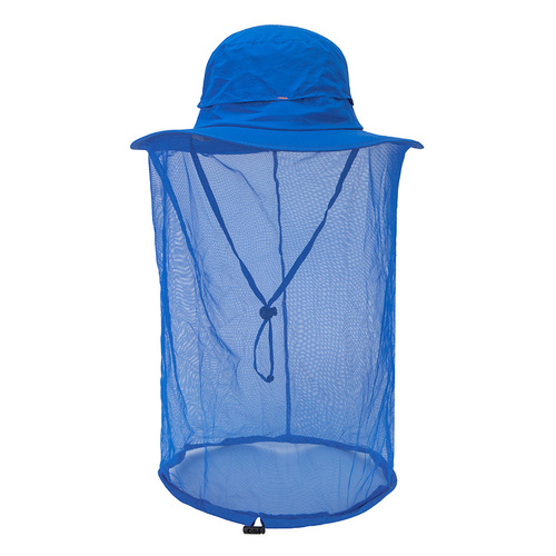 Blue Outdoor Mosquito Net Hat - Sun Protection and Insect Repellent Bucket Hat - Main Image