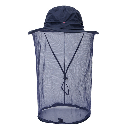 Navy Blue Outdoor Mosquito Net Hat - Sun Protection and Insect Repellent Bucket Hat - Main Image