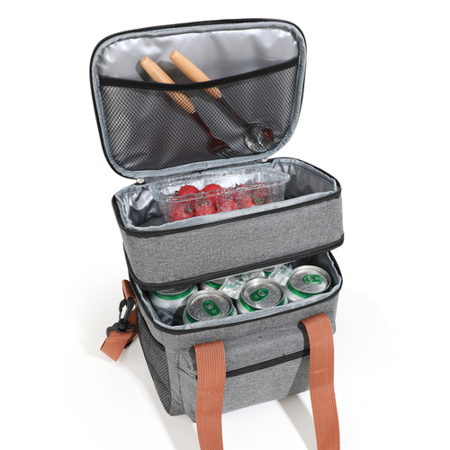 Grey Waterproof Insulated Lunch Bag - Leakproof Thermal Cooler for Food and Drinks - Main Image