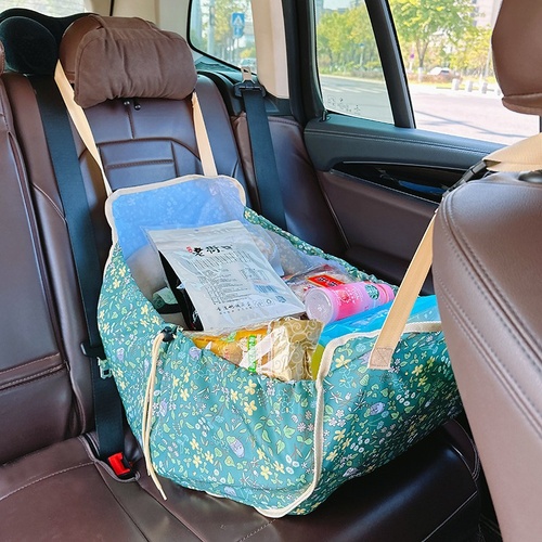 Green Car Back Seat Organizer Hammock - Portable Storage Solution - Main Image