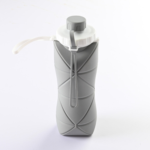 Grey 600ml Silicone Folding Water Bottle - Eco-Friendly Collapsible Travel Bottle600ml Silicone Folding Water Bottle - Eco-Friendly Collapsible Travel - Main Image
