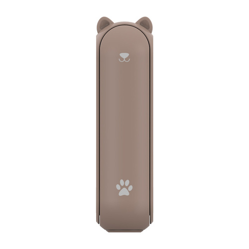Brown Portable Foldable Mini Fan with USB Power Bank - Main Image