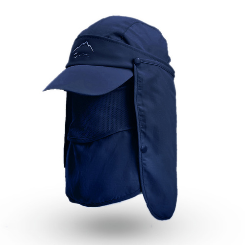Navy Blue UV Protection 4-in-1 Outdoor Sun Hat with Removable Flaps - Main Image