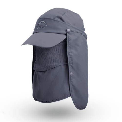 Dark Grey UV Protection 4-in-1 Outdoor Sun Hat with Removable Flaps - Main Image