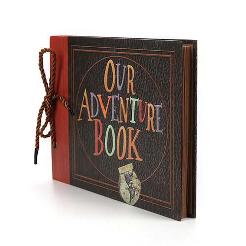 DIY Scrapbook Adventure Album – Retro Kraft Paper Photo Book with String Binding - Main Image