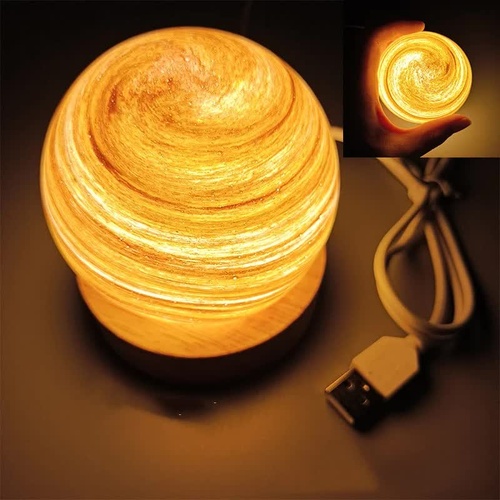Sunset LED Planet Night Light with Wooden Base, USB Rechargeable - Main Image