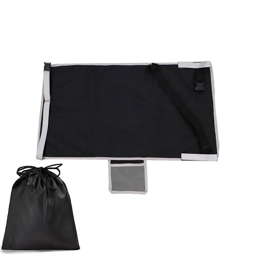 Black Portable Baby Changing Mat with Safety Straps - Main Image