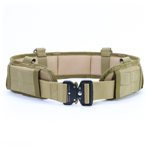 Khaki Tactical Utility Belt with Adjustable Straps and Metal Buckle - Main Image