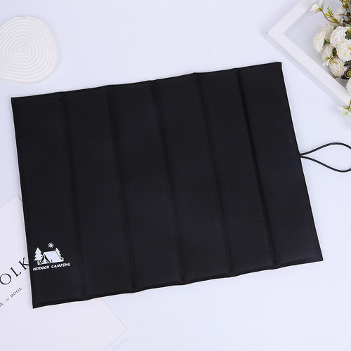 Black Portable Outdoor Folding Seat Cushion - 42cm x 32cm for Camping and Hiking - Main Image