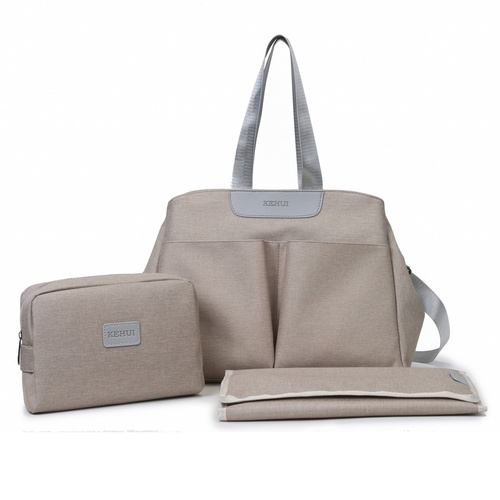 Grey Multi-functional Baby Diaper Bag with Changing Mat - Travel & Stroller-Friendly Design - Main Image
